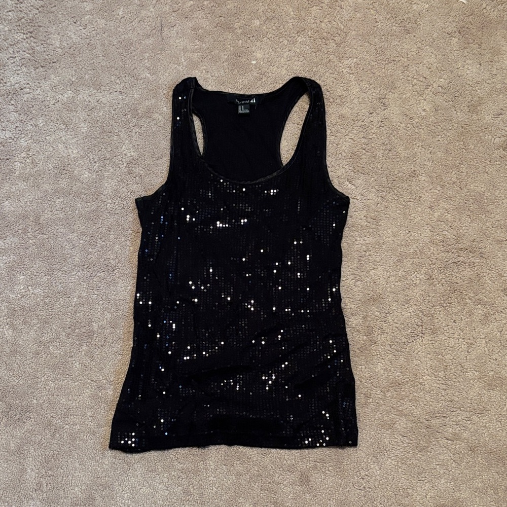 Forever 21 Black Sparkle Tank Top